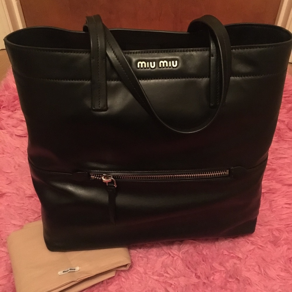 Miu Miu Lux Tote Bag! NEW Genuine Vitell Leather